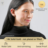 Small Gemstone Bar Studs in 14k Gold