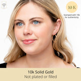 Knurled Solid 10k Gold Hoop Earrings
