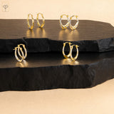 14k Two-Tone Hoops in White & Yellow Gold | Hypoallergenic Solid Gold Hoop Earrings for Women | Anti-Tarnishing Real Gold Hoops with Secure Clasps by MAX + STONE