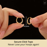 14k Two-Tone Hoops in White & Yellow Gold | Hypoallergenic Solid Gold Hoop Earrings for Women | Anti-Tarnishing Real Gold Hoops with Secure Clasps by MAX + STONE