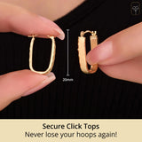14k Solid Yellow Gold Hoops in Various Styles with Click-top Closures | Solid 14 Karat Gold Hoop Earrings | Hypoallergenic Real 14 Karat Hoop Earrings for Women by MAX + STONE