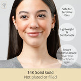 1MM Tube Endless Hoops in 14K Yellow Gold