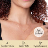 Golden Dew Lab Diamond Multi Station Necklace in 10k Gold