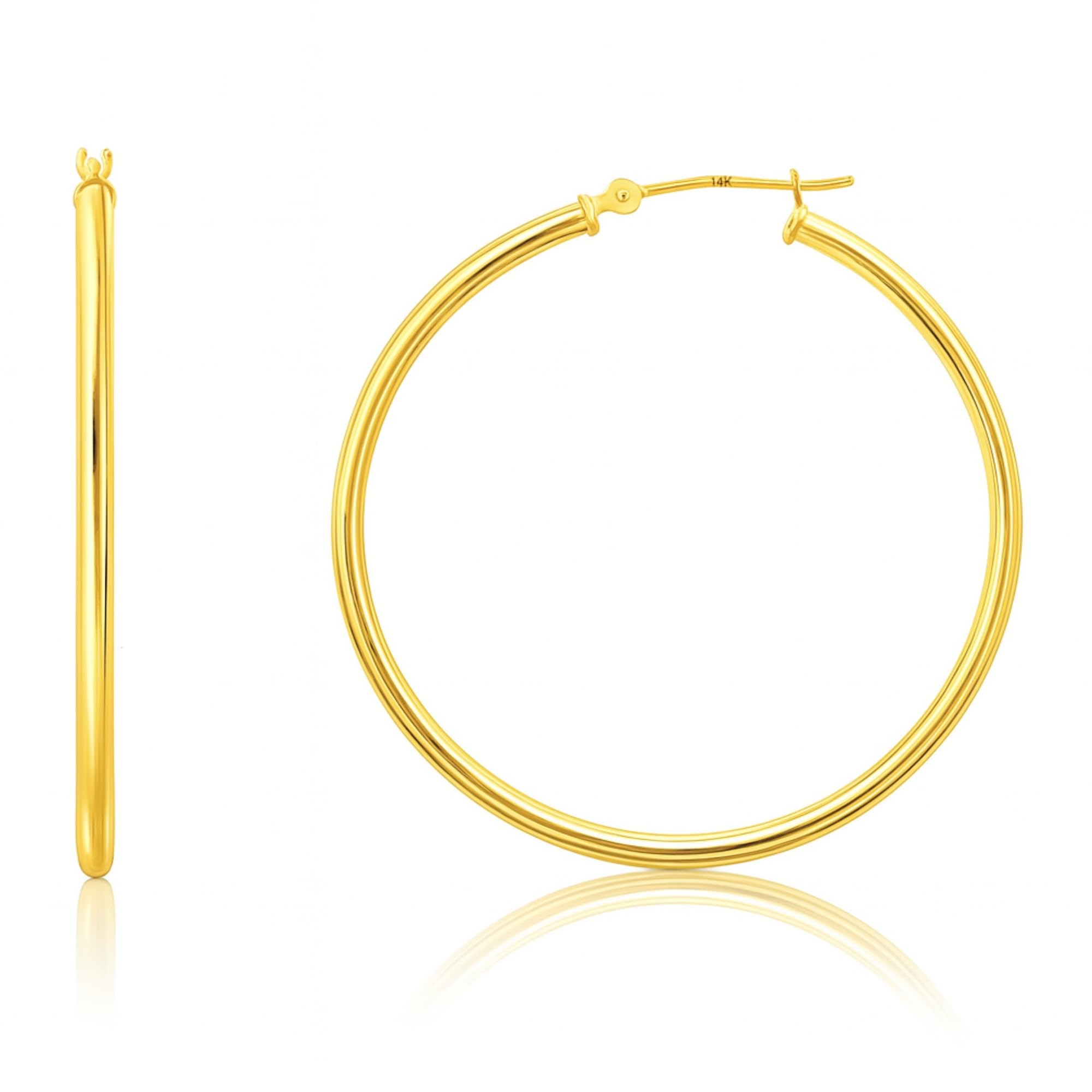 2MM Tube Classic Hoops in 14K Gold
