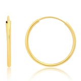 1MM Tube Endless Hoops in 14K Yellow Gold