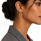 30MM Round Endless Hoop Diamond Cut Earrings in 14k Gold