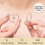 Knurled Solid 10k Gold Hoop Earrings