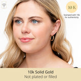 Knurled Solid 10k Gold Hoop Earrings