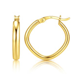 Knurled Solid 10k Gold Hoop Earrings