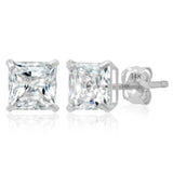 14K Gold Princess Cut Earrings embellished with Swarovski® Zirconia