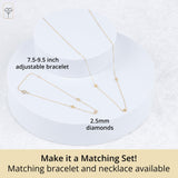 Golden Dew Lab Diamond Multi Station Bracelet in 10k Yellow Gold