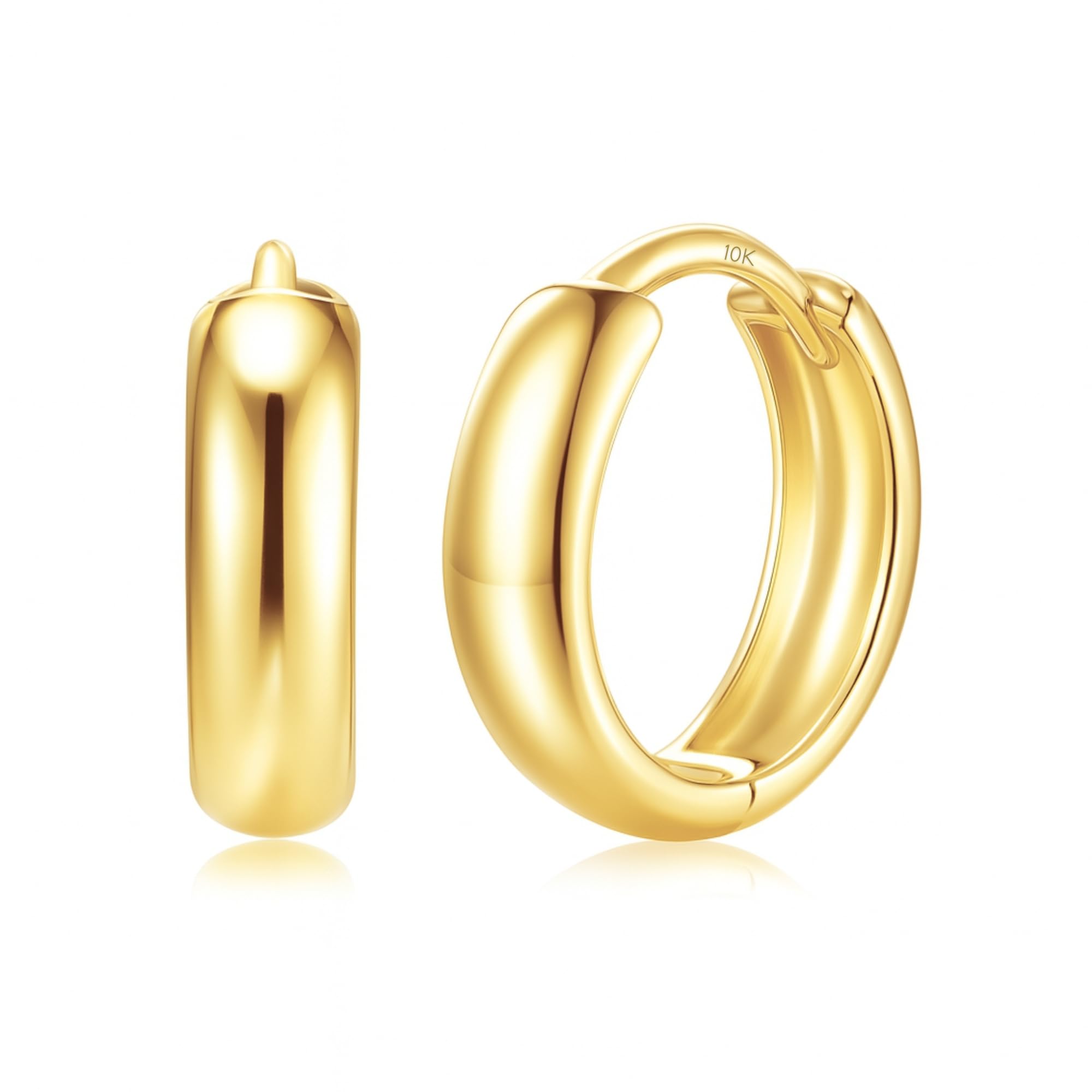 Bold 3mm Click-Top Hoops in 10k Gold