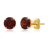 Classic 6mm Gemstone Round Stud Earrings in 14K Gold