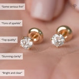 Everyday Solitaire Lab Diamond Studs in 14k Gold, IGI Certified