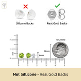 Classic 6mm Gemstone Round Stud Earrings in 14K Gold