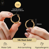 3MM Tube Classic Hoops in 14K Gold