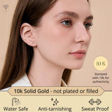 Small 10K Gold Diamond Bezel Stud Earrings | Dainty 2.5MM Lab Grown Diamond Earrings for Women | Hypoallergenic, Anti-Tarnishing Studs for Secondary Piercings by MAX + STONE