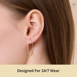 14K Gold Diamond Cut Square Hoops with Click Top | 14MM to 23MM Real Solid 14K Solid Square Gold Earrings | Hypoallergenic Anti Tarnish 14 Kt Hoop Earrings for Women by MAX + STONE