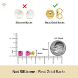 Cushion-Cut Solitaire Gemstone Studs in 14k Gold