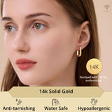 14k Solid Yellow Gold Hoops in Various Styles with Click-top Closures | Solid 14 Karat Gold Hoop Earrings | Hypoallergenic Real 14 Karat Hoop Earrings for Women by MAX + STONE