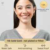 14k Solid Yellow Gold Hoops in Various Styles with Click-top Closures