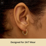 14k Two-Tone Hoops in White & Yellow Gold | Hypoallergenic Solid Gold Hoop Earrings for Women | Anti-Tarnishing Real Gold Hoops with Secure Clasps by MAX + STONE