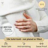 2 Carat Solitaire Simulated Diamond Ring in 14k Gold