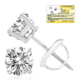 Everyday Solitaire Lab Diamond Studs in 14k Gold, IGI Certified