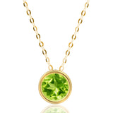 Solitaire Bezel Set Gemstone Pendant in 14k Gold