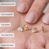Everyday Solitaire Lab Diamond Studs in 14k Gold, IGI Certified