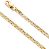 Siena 2.3mm Two-Tone Mariner Chain in 14k Gold