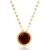Solitaire Bezel Set Gemstone Pendant in 14k Gold