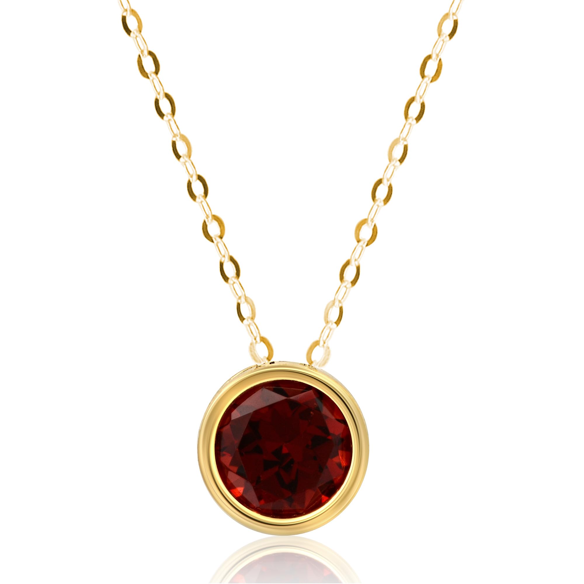 Solitaire Bezel Set Gemstone Pendant in 14k Gold