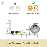 Cushion-Cut Solitaire Gemstone Studs in 14k Gold