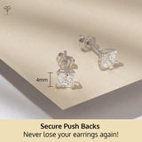 14K Gold Princess Cut Earrings embellished with Swarovski® Zirconia