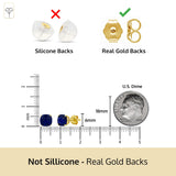 Cushion-Cut Solitaire Gemstone Studs in 14k Gold