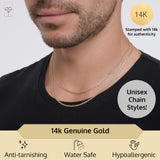 Siena 2.3mm Two-Tone Mariner Chain in 14k Gold