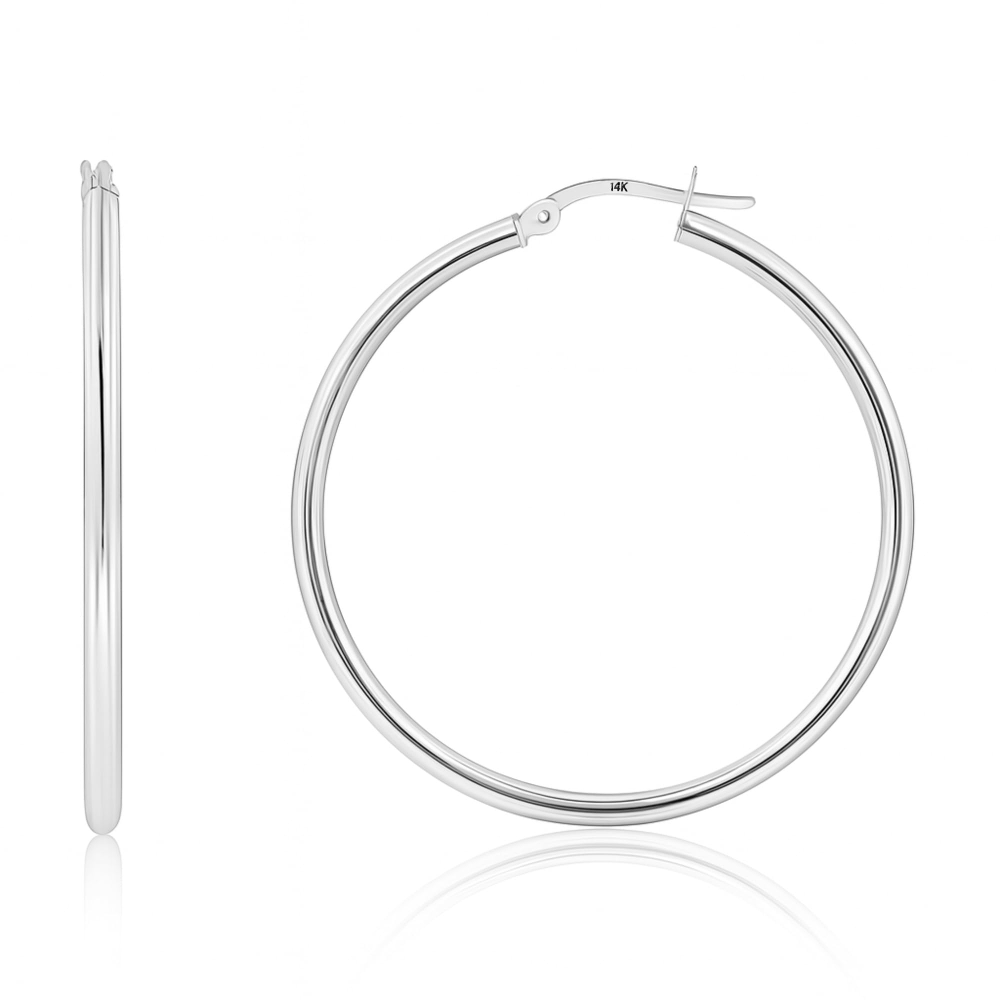 2MM Tube Classic Hoops in 14K Gold