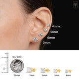14K Gold Princess Cut Earrings embellished with Swarovski® Zirconia