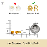 Cushion-Cut Solitaire Gemstone Studs in 14k Gold