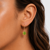 8mm Round Gemstone Drop Earrings in 10K Gold