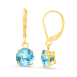 8mm Round Gemstone Drop Earrings in 10K Gold
