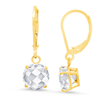 8mm Round Gemstone Drop Earrings in 10K Gold