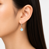 8mm Round Gemstone Drop Earrings in 10K Gold