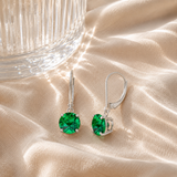 8mm Round Gemstone Drop Earrings in 10K Gold