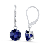 8mm Round Gemstone Drop Earrings in 10K Gold