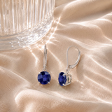 8mm Round Gemstone Drop Earrings in 10K Gold
