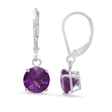 8mm Round Gemstone Drop Earrings in 10K Gold