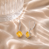 8mm Round Gemstone Drop Earrings in 10K Gold