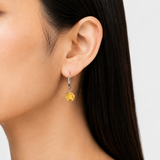 8mm Round Gemstone Drop Earrings in 10K Gold